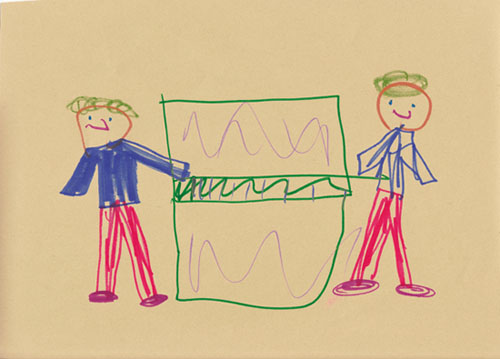 Child sketch of piano movers
